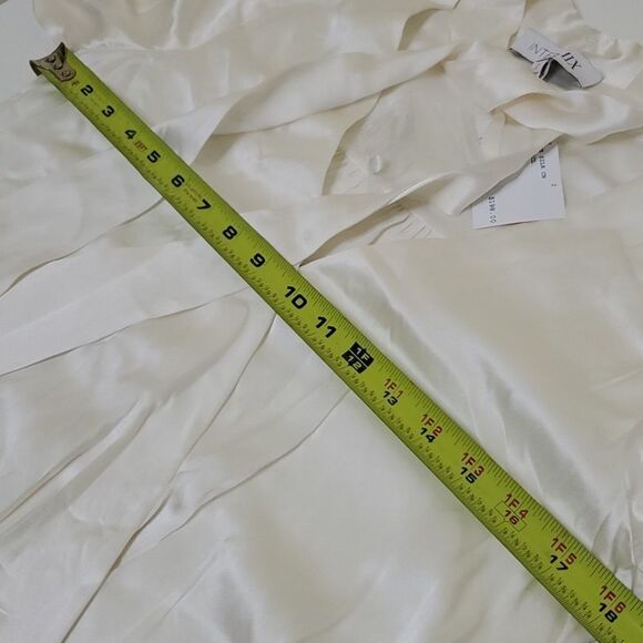 $198 NEW SILK INTERMIX 36" IVORY CHARMEUSE CADENCE LONG TUNIC TOP 2 XS SMALL NWT - Picture 2 of 12